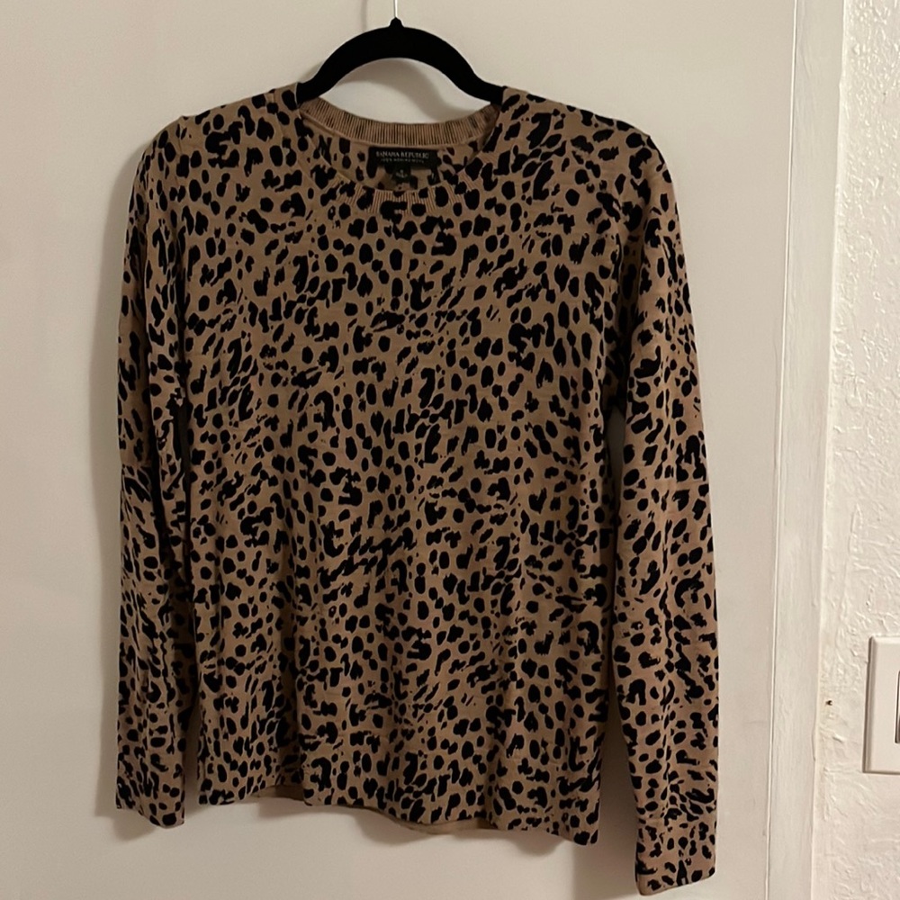 Banana Republic 100% Merino Wool Leopard Sweater NWOT